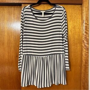 Matilda Jane Gray and White Striped Top